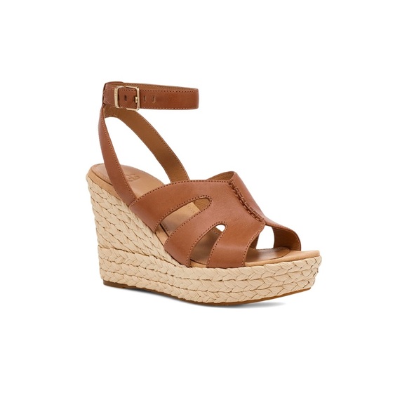 NWT UGG Careena Wedge Sandal in Chestnut Size 8.5 - Picture 1 of 11